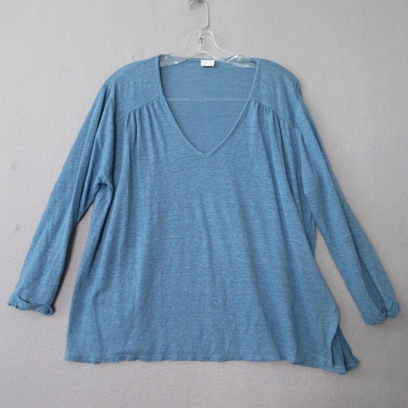 Poetry Tops - Poetry 100% Linen V Neck Top